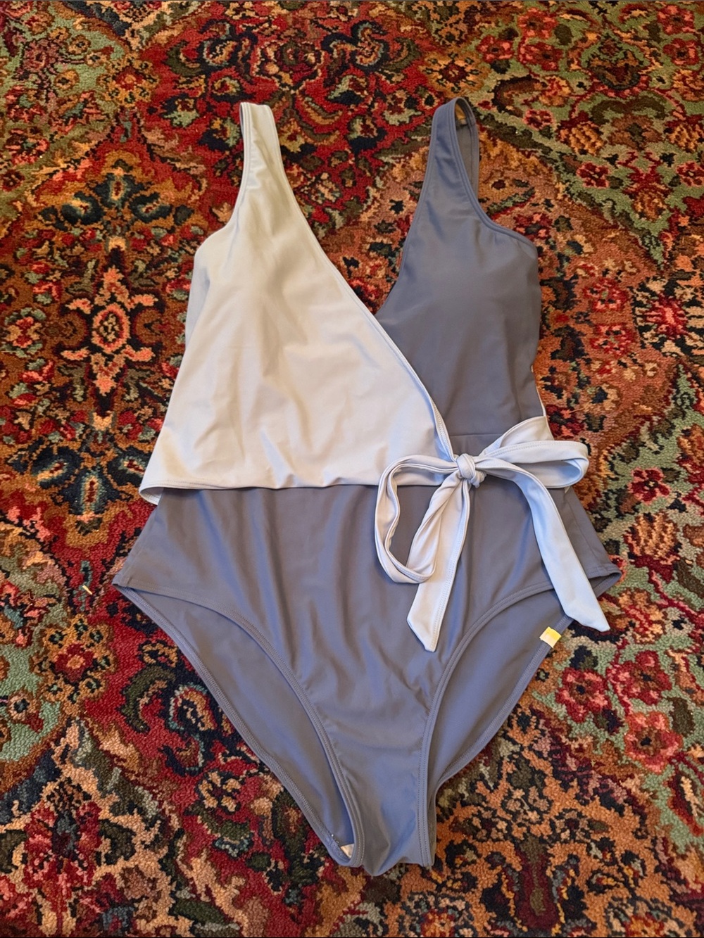 Summersalt the perfect wrap one piece in light blue 10